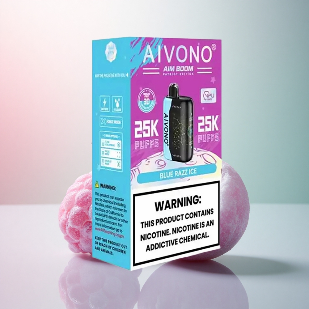 Aivono Aim Boom 25000 Puffs Blå Hallon Is 650mAh
