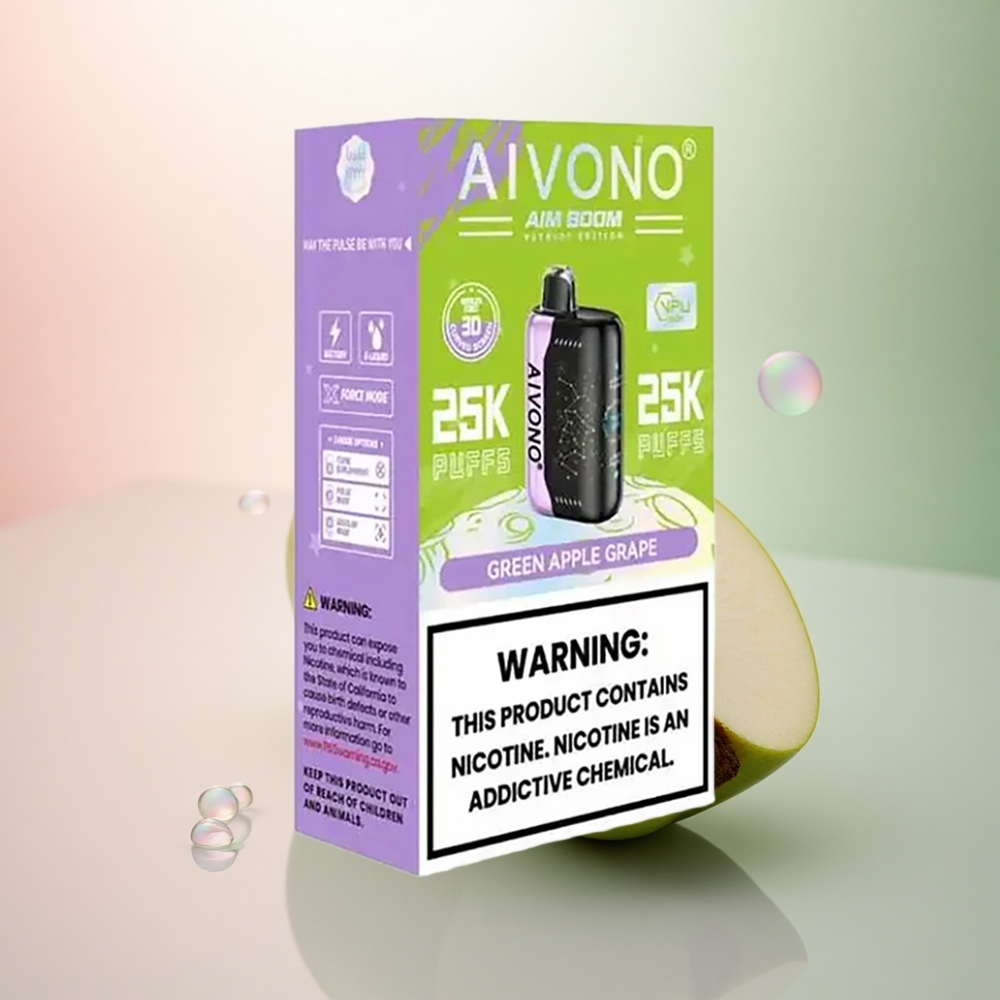Aivono Aim Boom 25000 Puffs Grönt Äpple Druva 650mAh 1.2 ohm