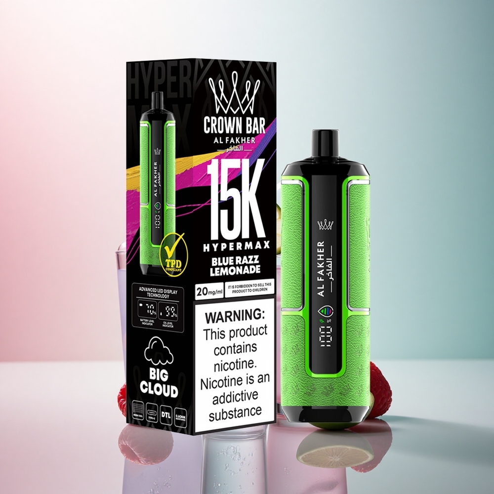 Al Fakher Crown Bar 15K Hypermax Blå Hallon Citronsaft 22ml 600mAh