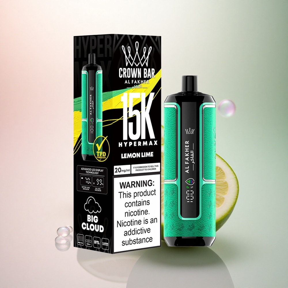 Al Fakher Crown Bar 15K Hypermax Citron Lime 22ml 600mAh 6mg nikotin