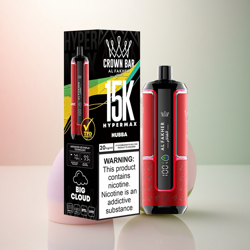 Al Fakher Crown Bar 15K Hypermax Hubba Svensk 22ml 600mAh Direkt-till-lunga