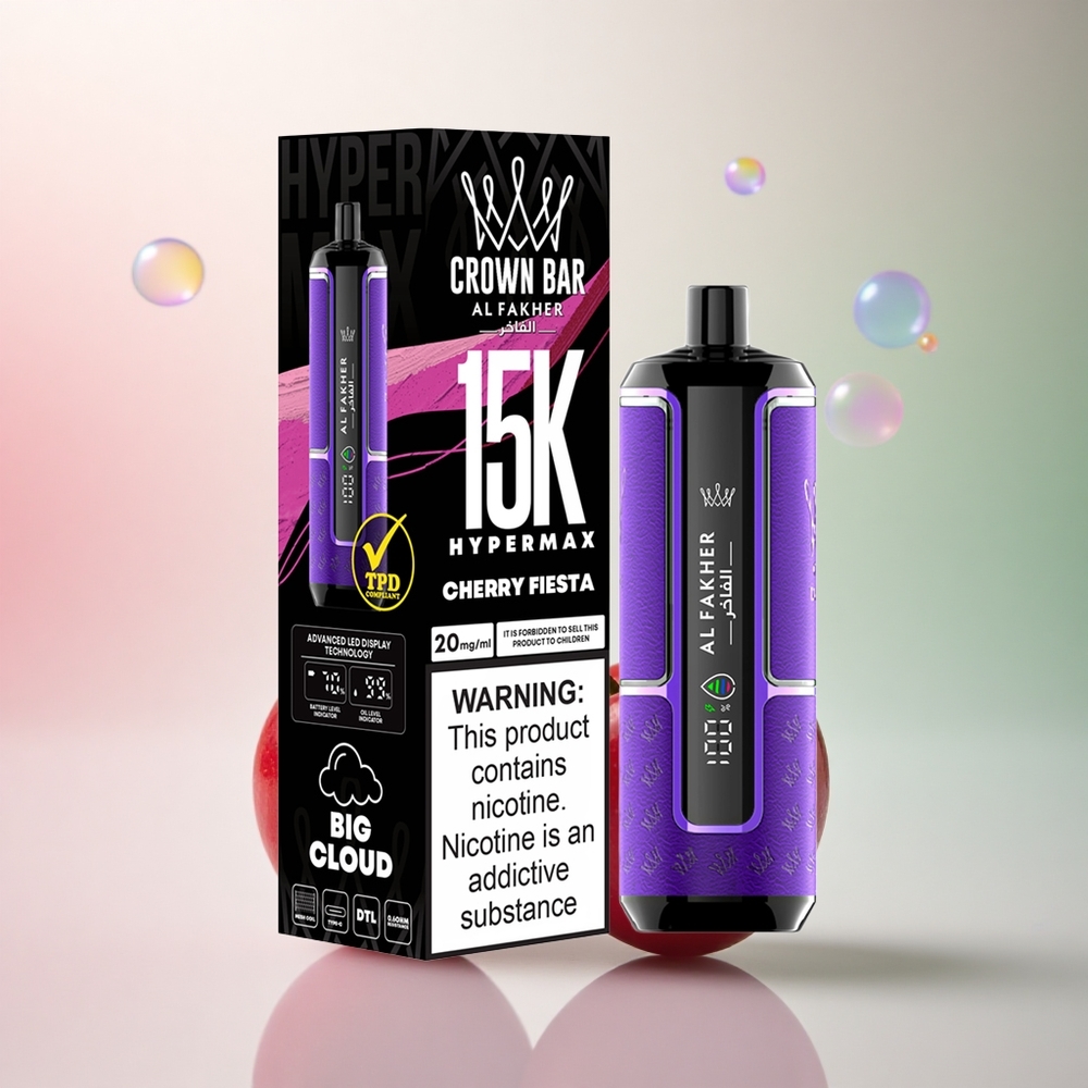Al Fakher Crown Bar 15K Hypermax Körsbärsfest 22ml 600mAh