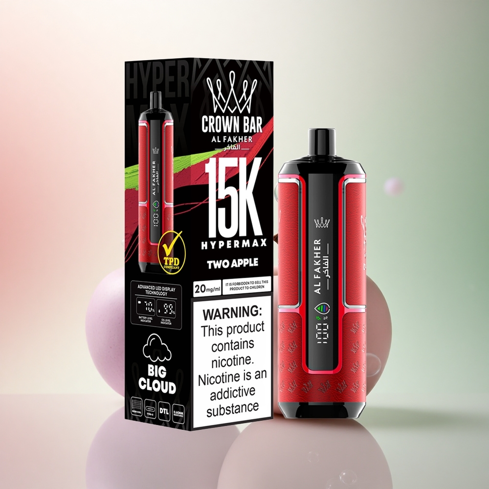 Al Fakher Crown Bar 15K Hypermax Två Äpplen 600mAh 22ml