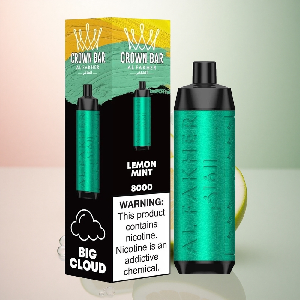 Al Fakher Crown Bar 8000 Crystal Citronmynta 600mAh 18ml 5mg Nikotin