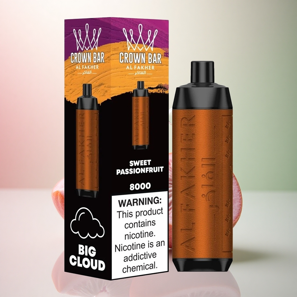 Al Fakher Crown Bar 8000 Crystal Söt Passionsfrukt 5mg Nikotin 600mAh