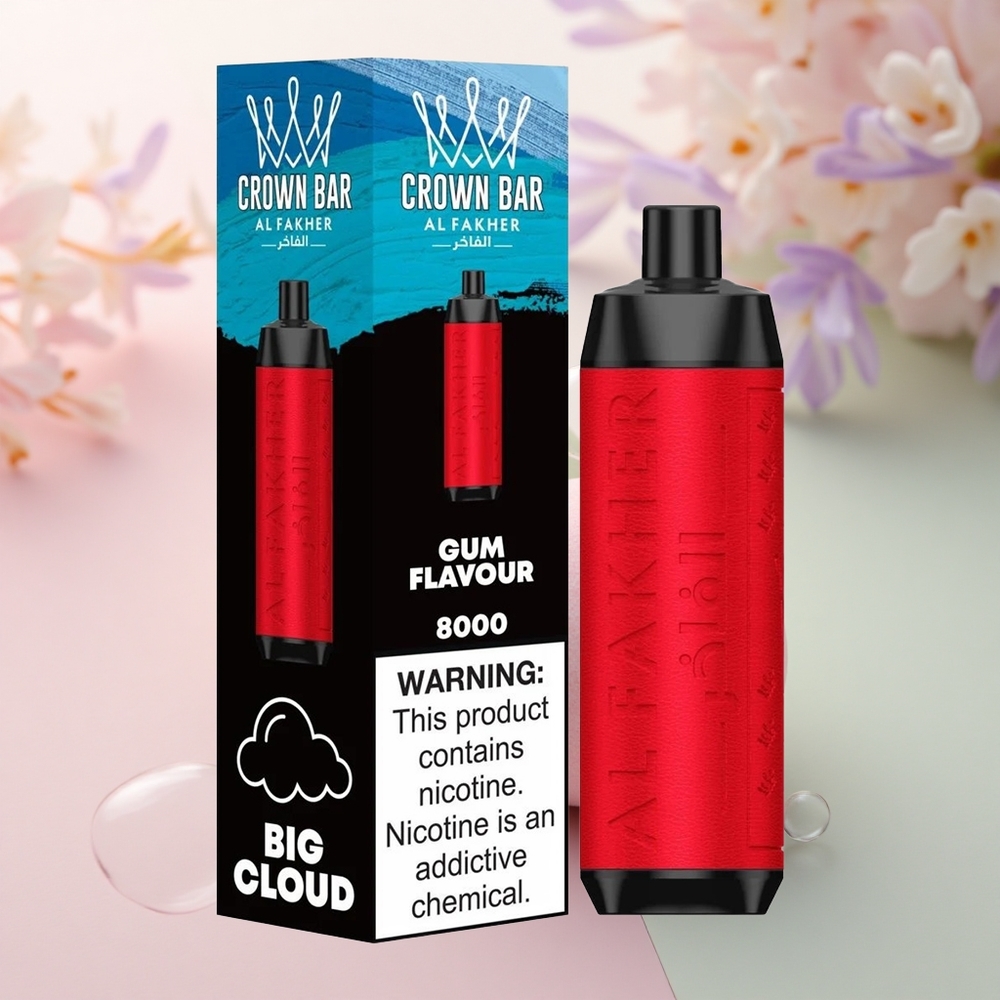 Al Fakher Crown Bar 8000 Crystal Tuggummi Smak 600mAh 18ml Nikotin 5mg