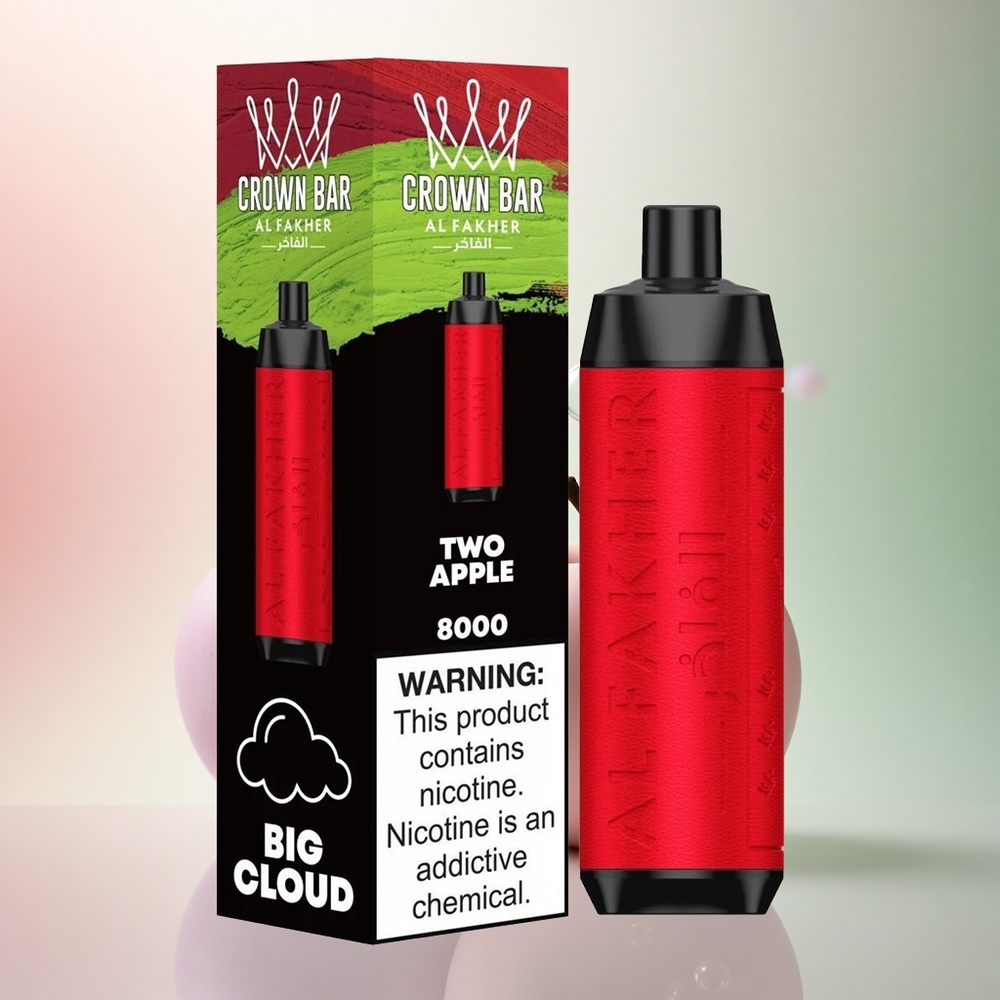 Al Fakher Crown Bar 8000 Crystal Två Äpplen 600mAh 18ml Nikotin
