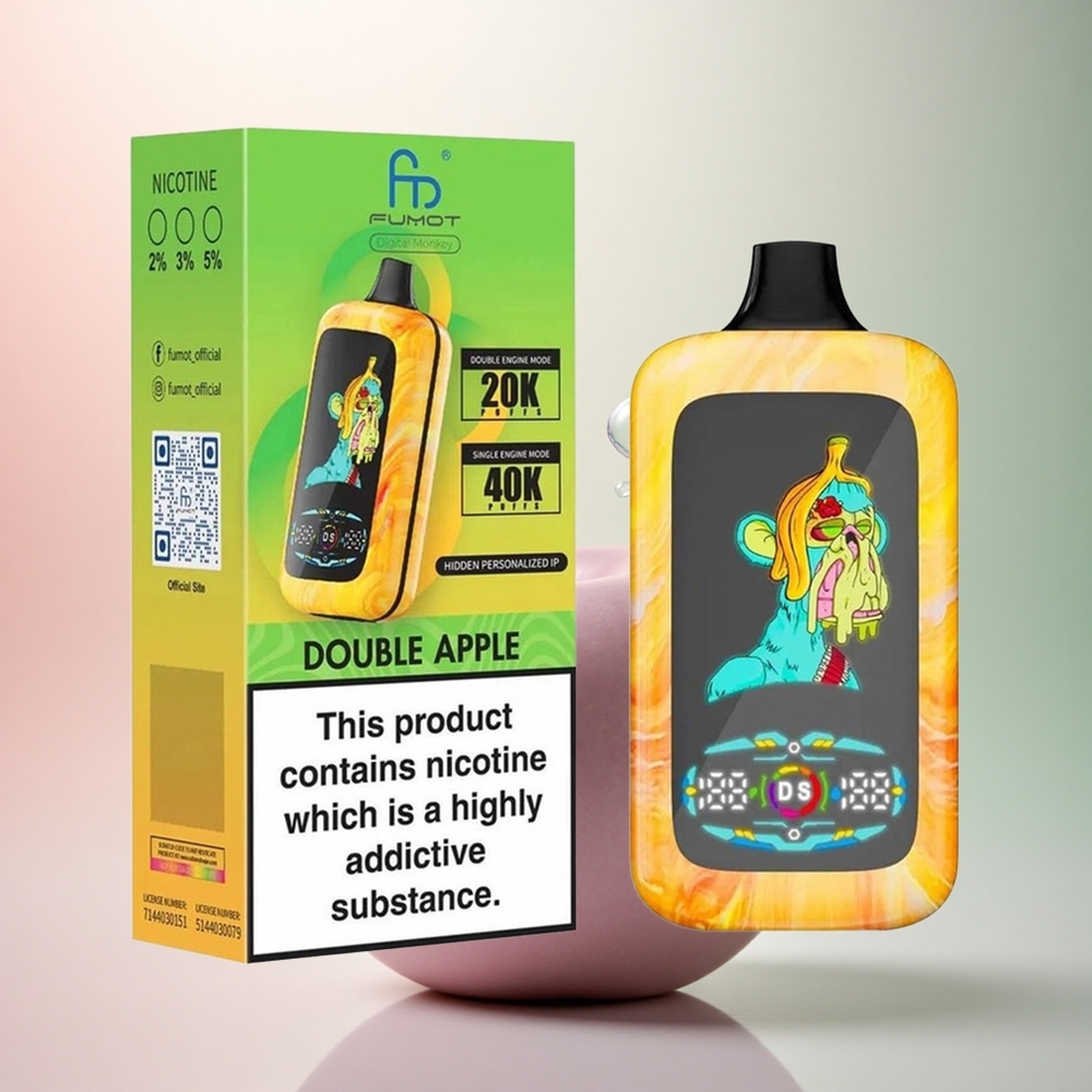 Fumot Digital Monkey 20000/40000 Puffs Dubbel Äpple Dual Mesh Coil 850 mAh