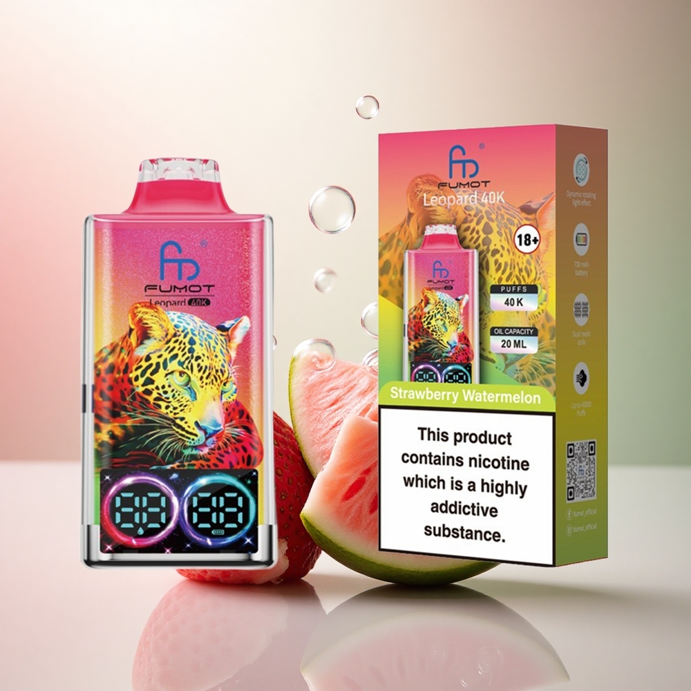 Fumot Leopard 40K Puffs Jordgubbe Vattenmelon 5% Nikotin 700mAh Dual Mesh