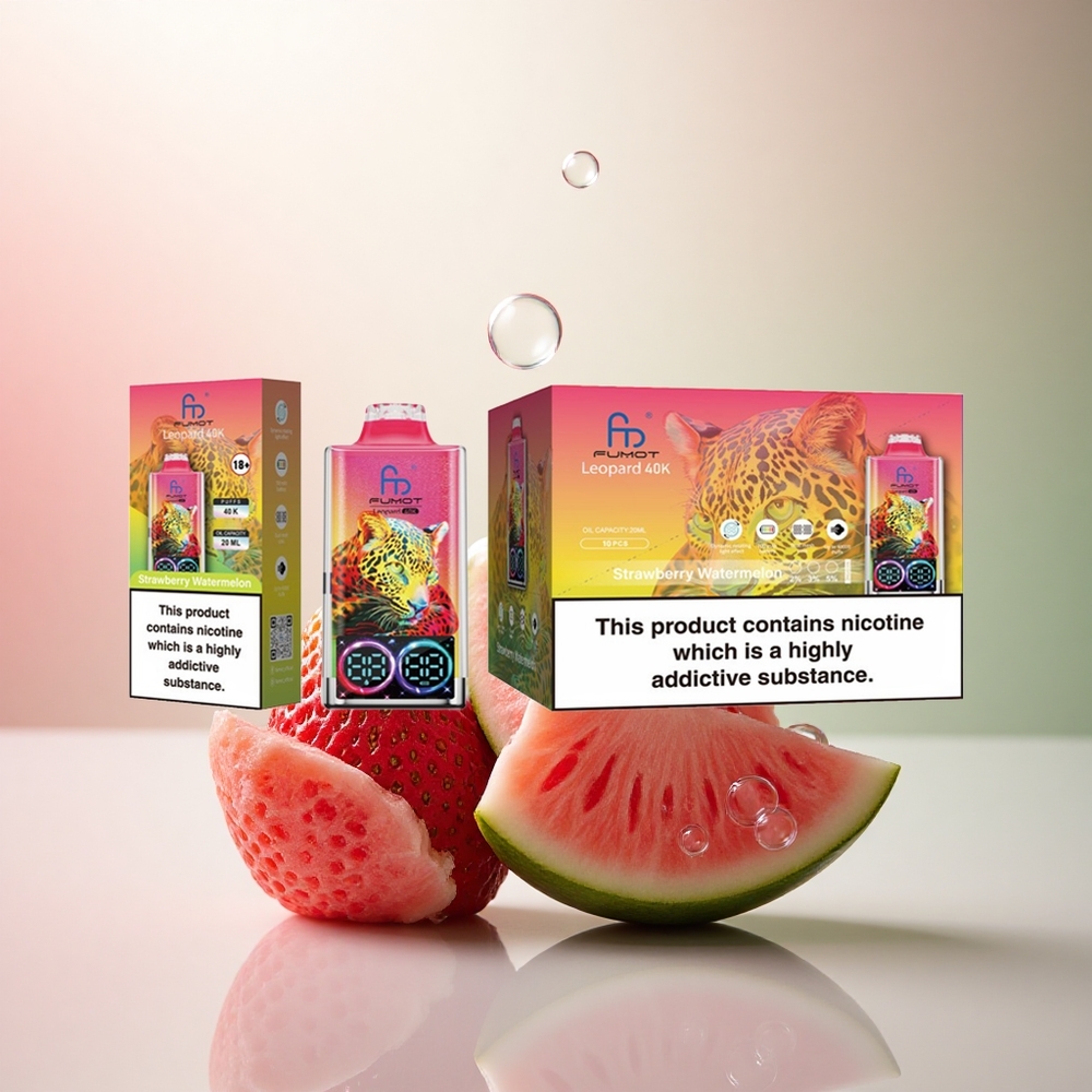 Fumot Leopard 40K Puffs Jordgubbe Vattenmelon 5% Nikotin 700mAh Dual Mesh
