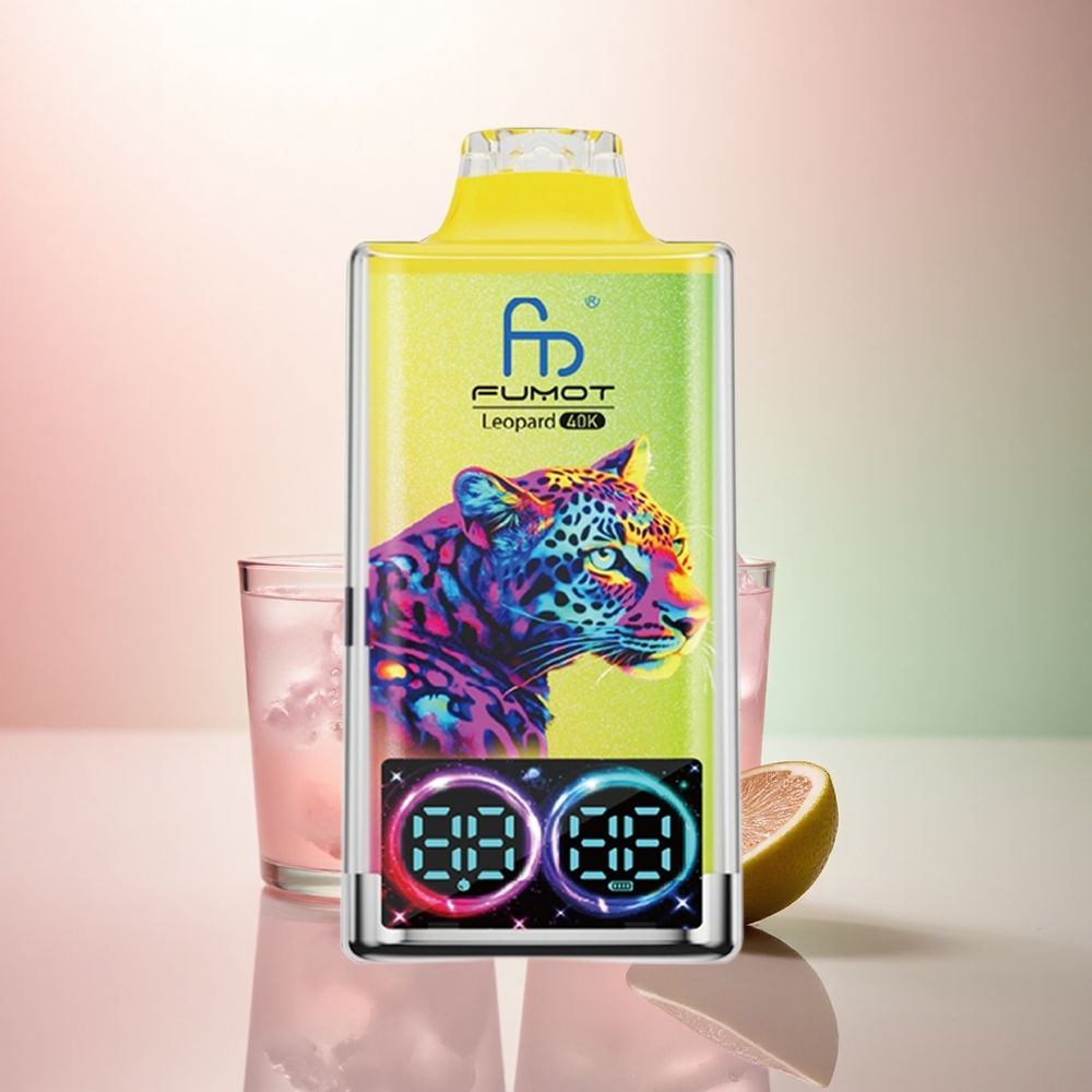 Fumot Leopard 40K Puffs Rosa Citronad 5% Nikotin 700mAh Dual Mesh