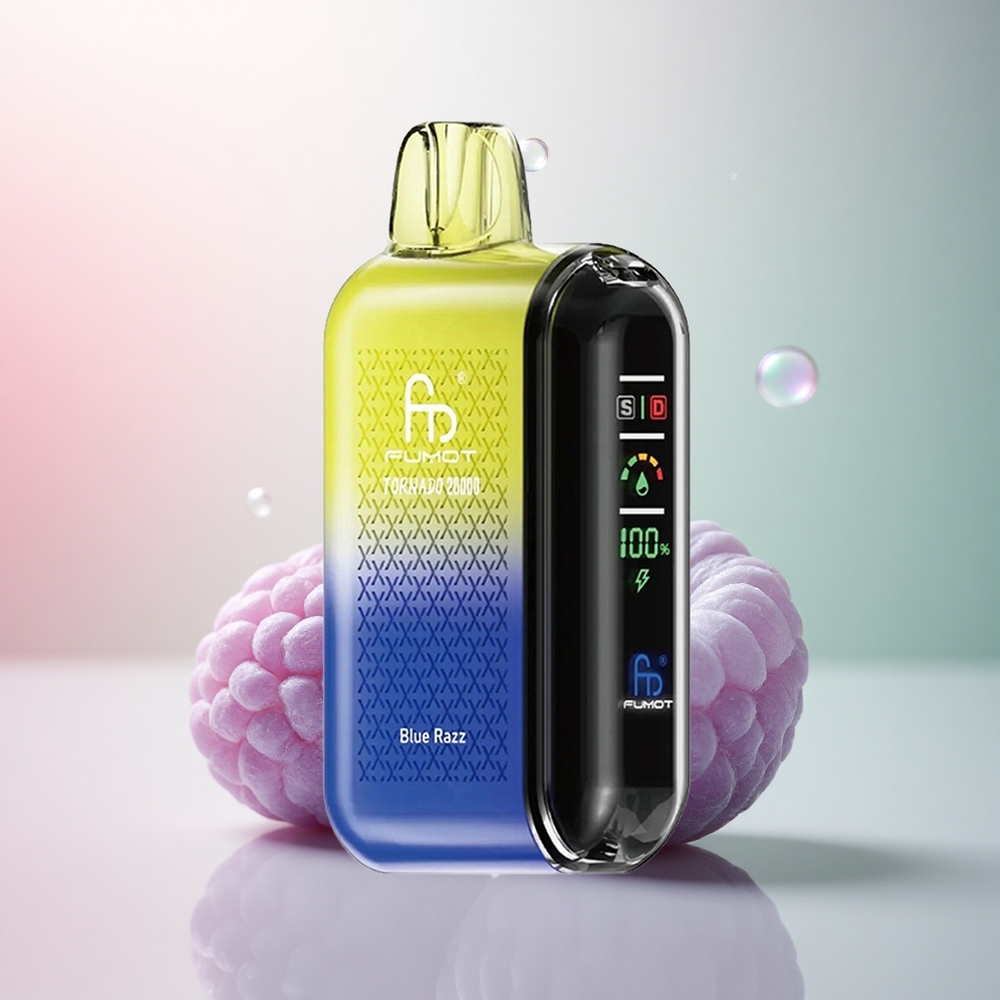 Fumot Tornado 20000 Puffs Blå Hallon Dual Mesh Coil 850mAh