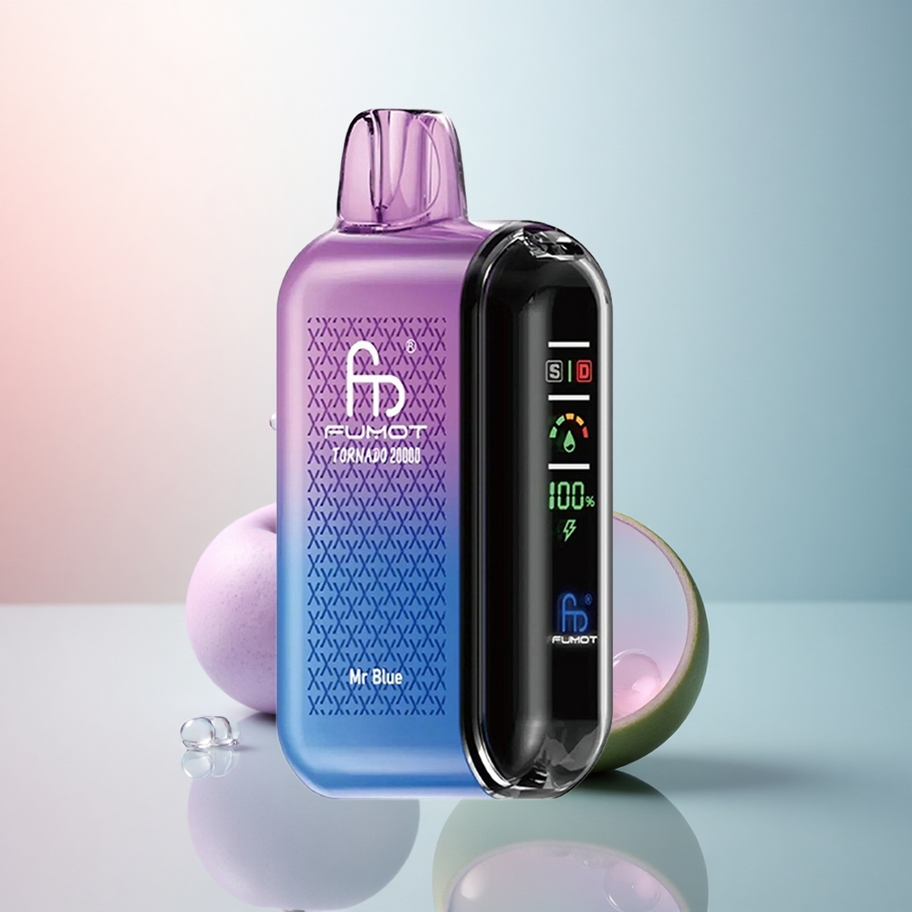 Fumot Tornado 20000 Puffs Herr Blå Dual Mesh Coil 20ml 850mAh 2% Nikotin