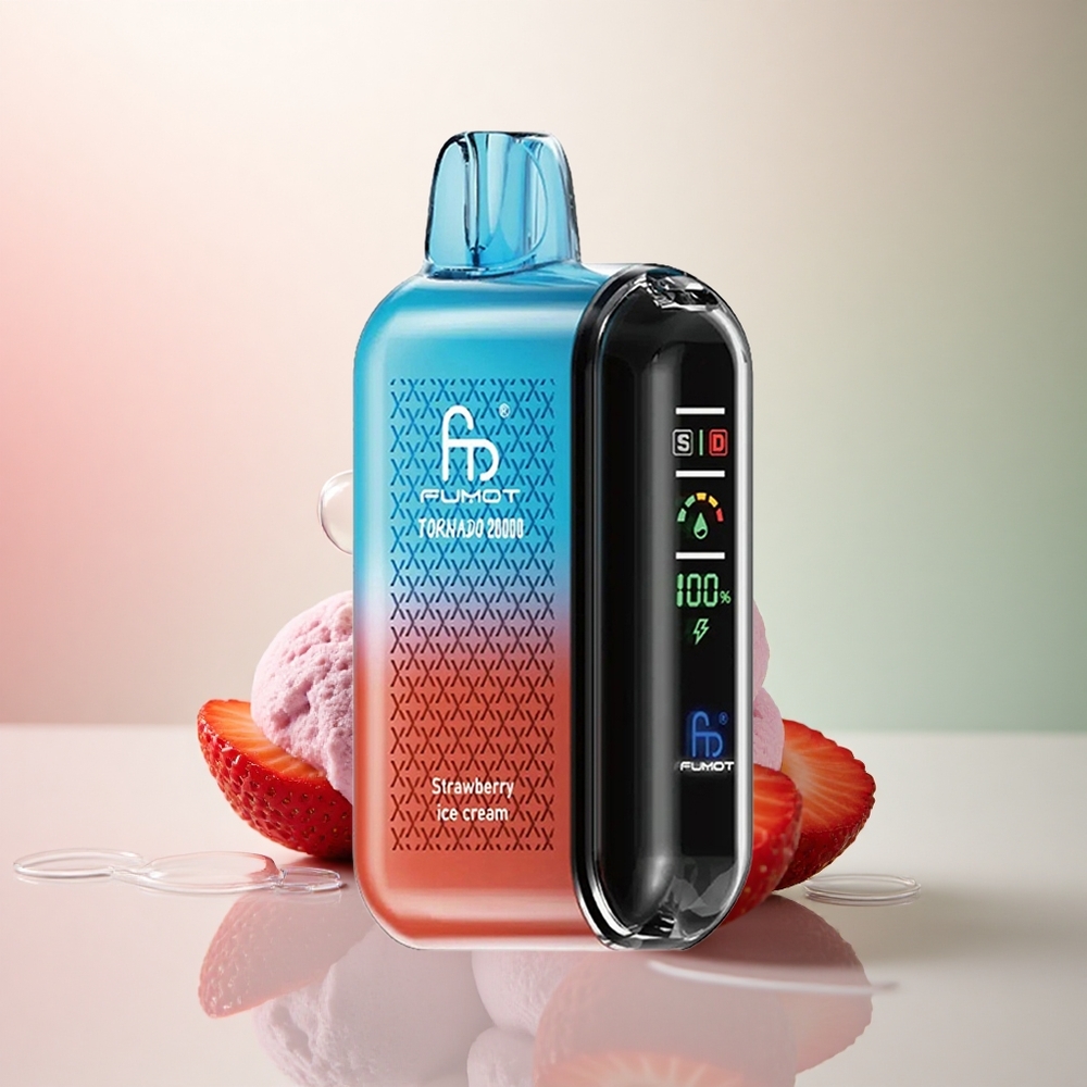 Fumot Tornado 20000 Puffs Jordgubb Glass Dual Mesh Coil 850mAh