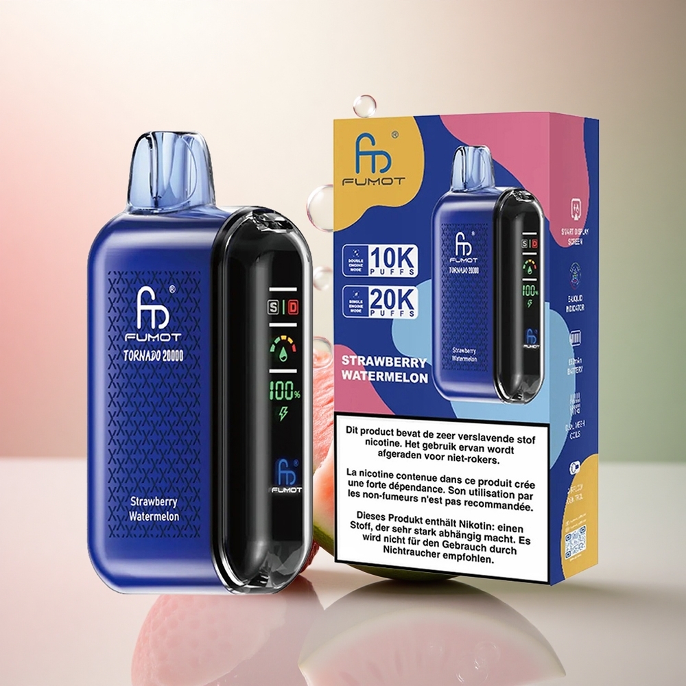 Fumot Tornado 20000 Puffs Jordgubb Vattenmelon Dual Mesh Coil 850mAh