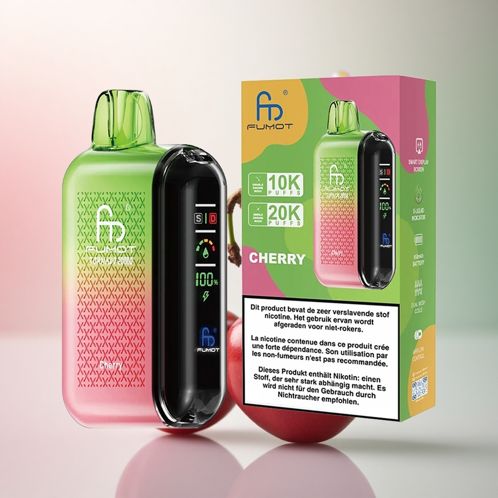 Fumot Tornado 20000 Puffs Körsbär Dual Mesh 850mAh