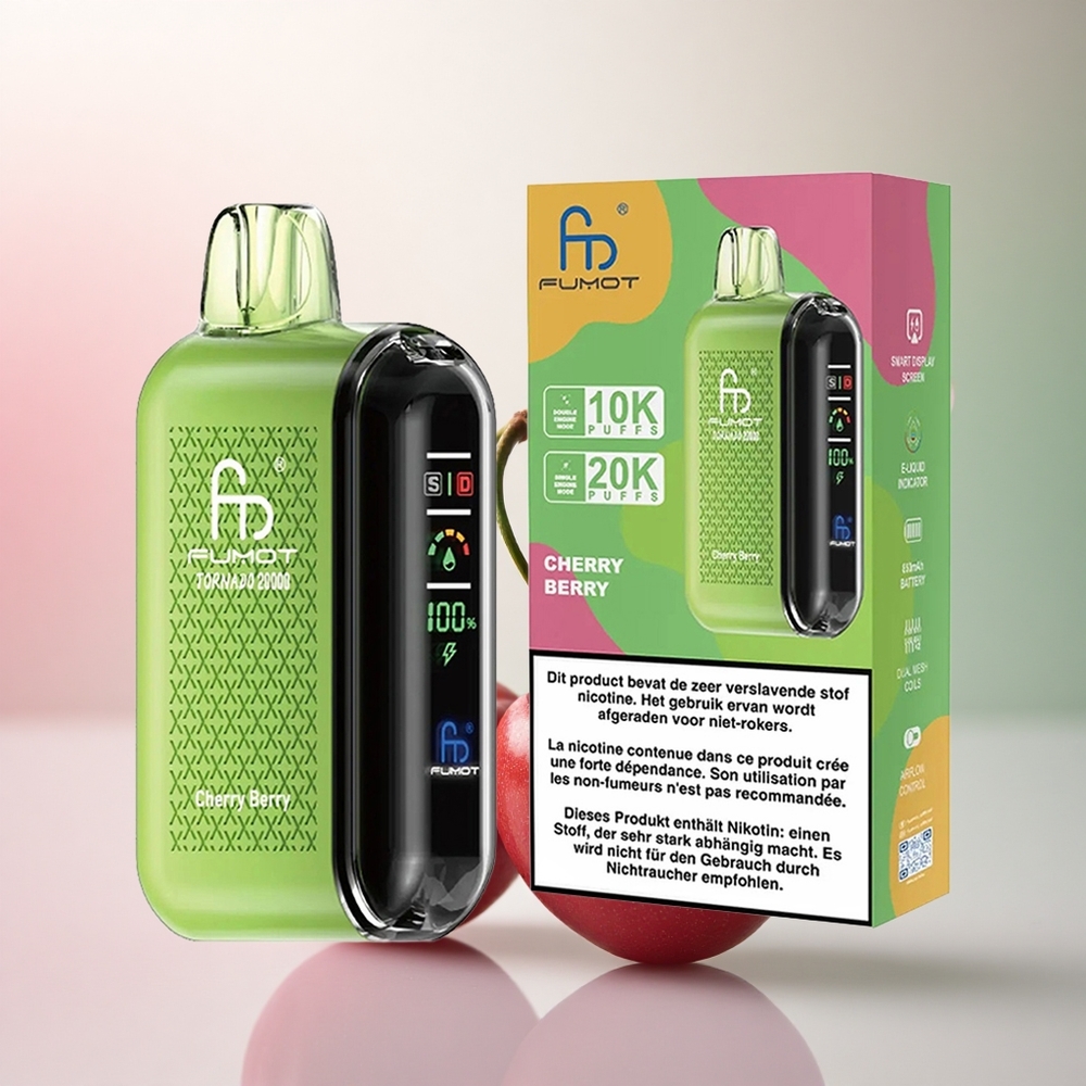 Fumot Tornado 20000 Puffs KörsbärsBär Dual Mesh 850mAh