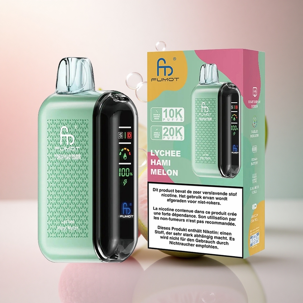 Fumot Tornado 20000 Puffs Lychee Hami Melon Dual Mesh Coil 850mAh