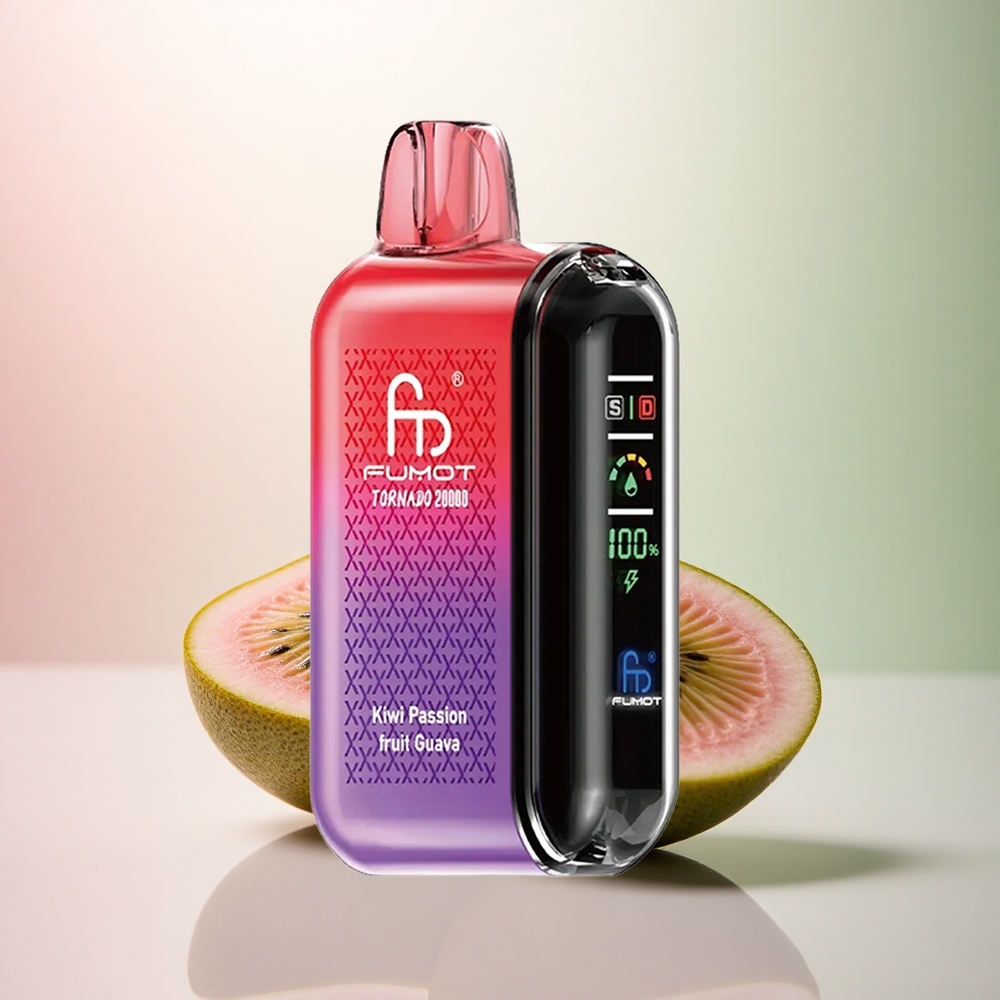 Fumot Tornado 20000 Puffs Passionsfrukt Guava Kiwi med 2% Nikotin och 850mAh Batteri