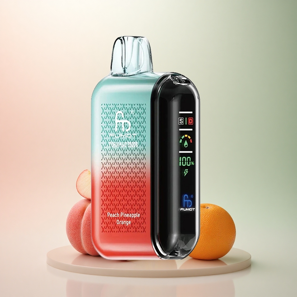 Fumot Tornado 20000 Puffs Persika Ananas Apelsin Dual Mesh Coil 850mAh