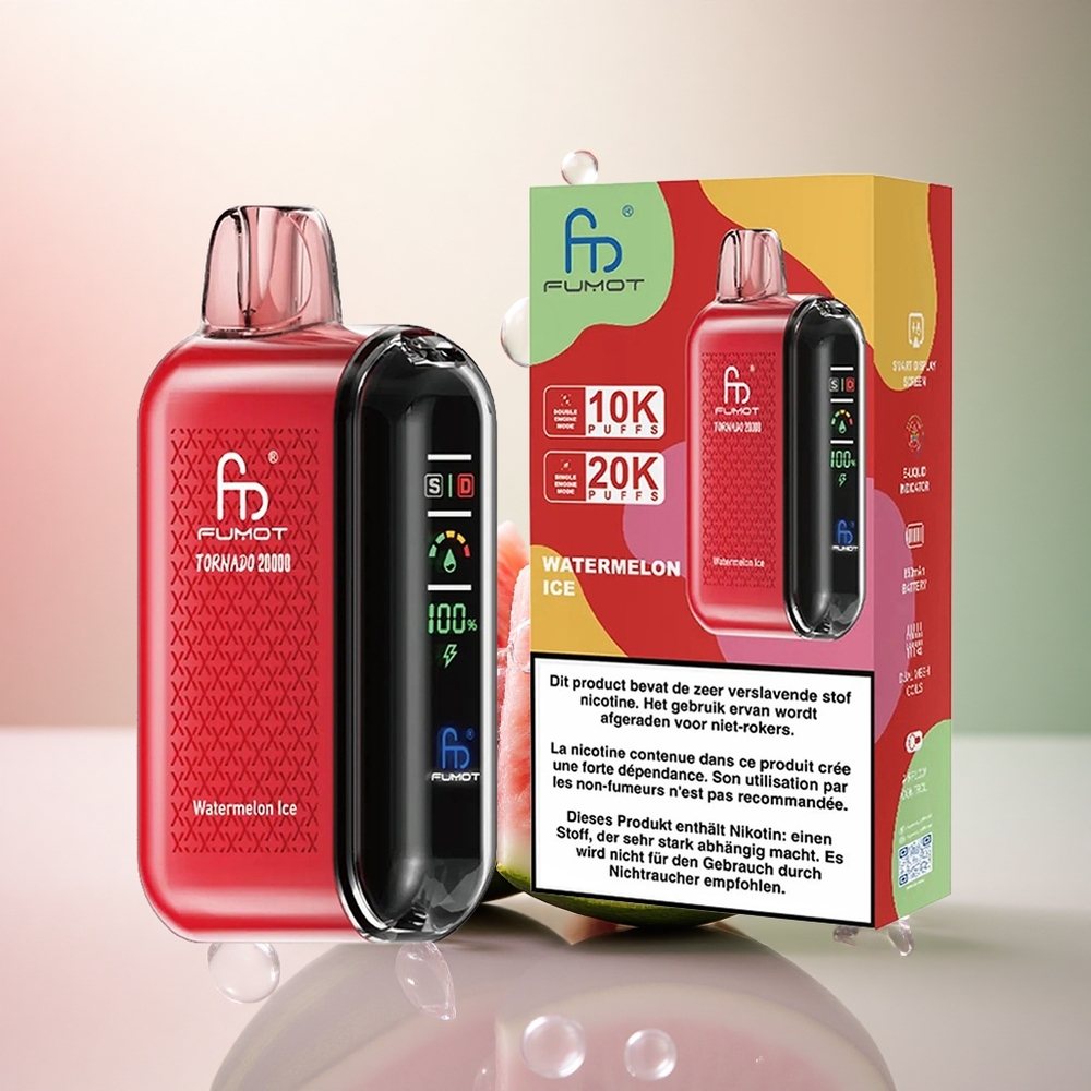 Fumot Tornado 20000 Puffs Vattenmelon Is Dual Mesh Coil 850mAh