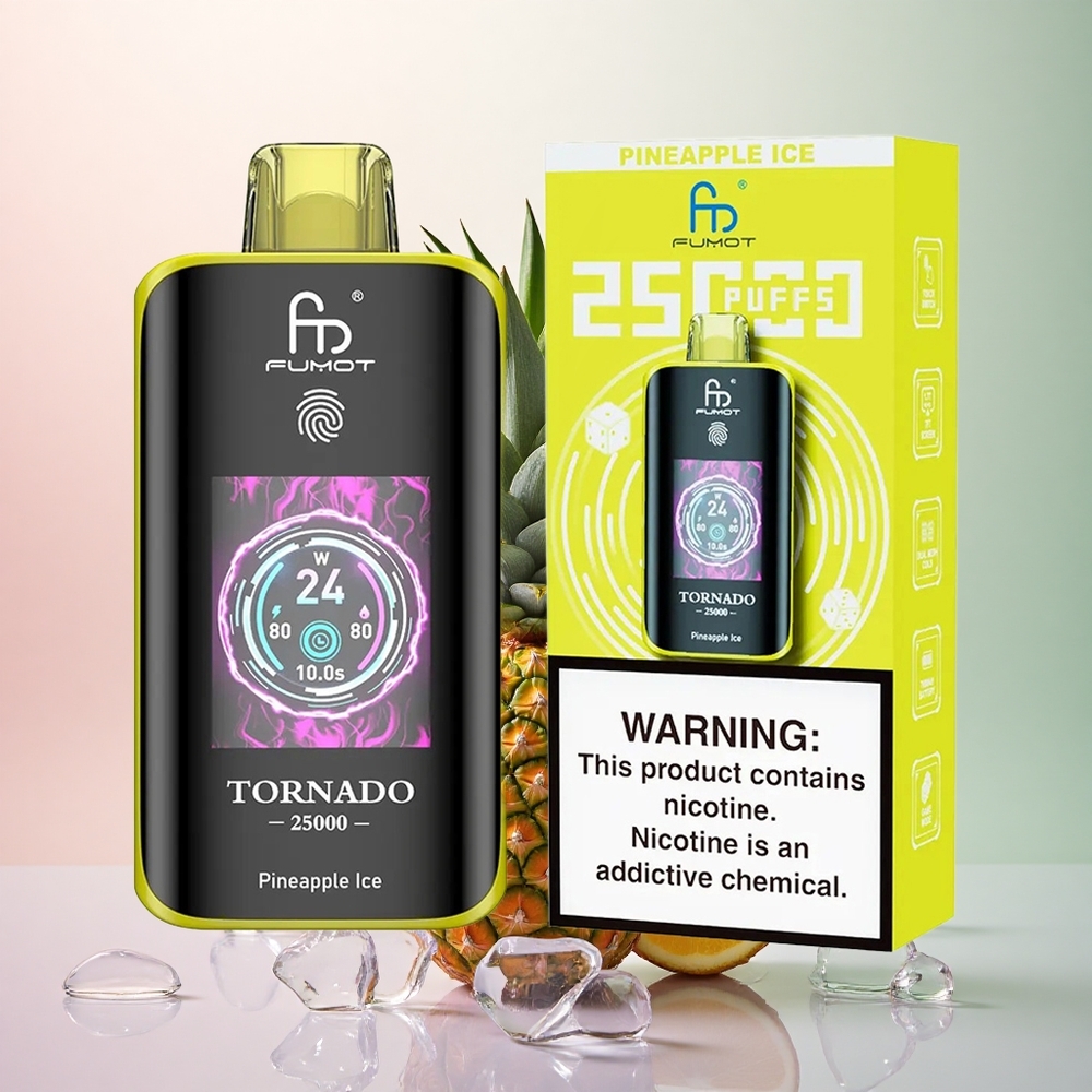 Fumot Tornado 25000 Puffs Ananas Is med HD-skärm och 700mAh