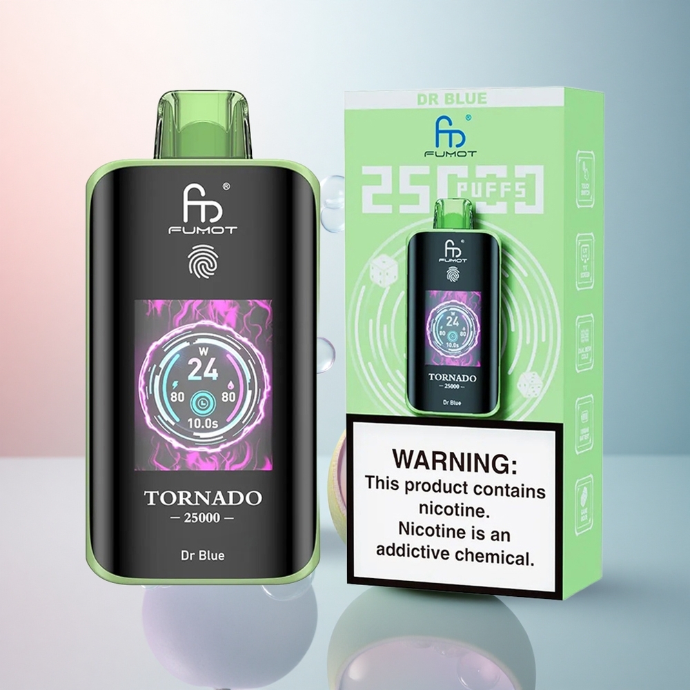 Fumot Tornado 25000 Puffs Dr Blå HD-skärm 700mAh 20ml