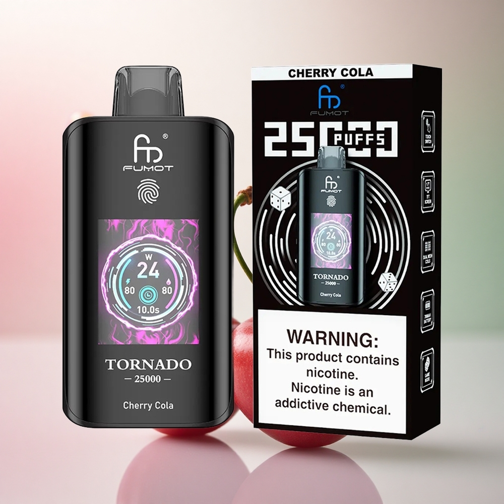 Fumot Tornado 25000 Puffs Körsbärs Cola 700mAh 20ml 0/2%/3%/5% Nikotin