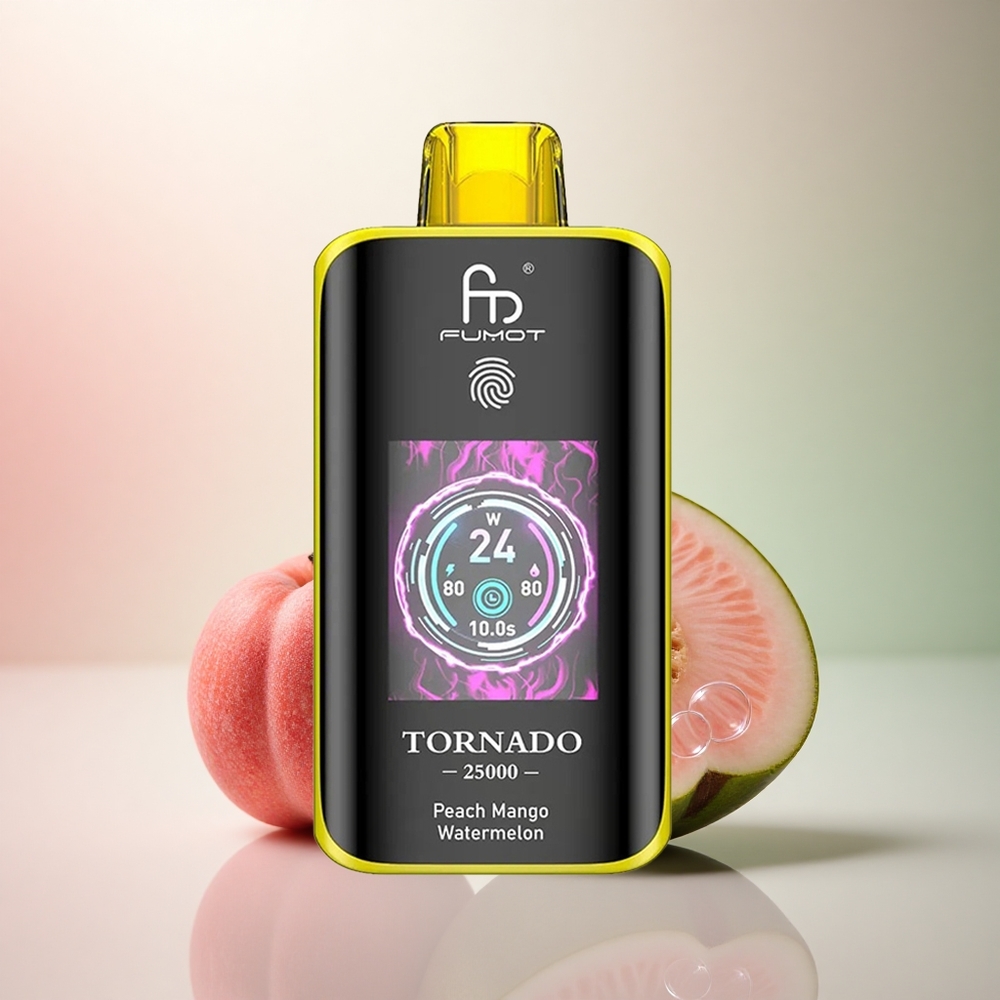 Fumot Tornado 25000 Puffs Persika Mango Vattenmelon HD Skärm 700mAh