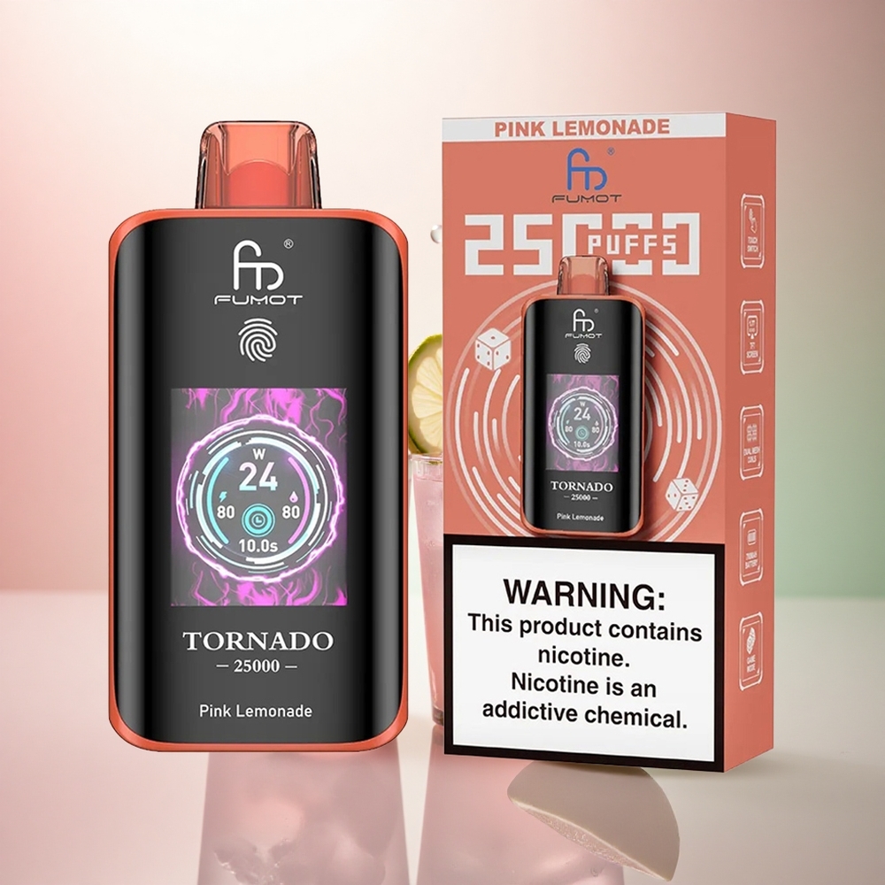 Fumot Tornado 25000 Puffs Rosa Lemonad med 700mAh och 20ml