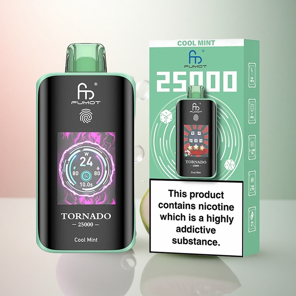 Fumot Tornado 25000 Puffs Sval Mynta HD Skärm 700mAh 20ml