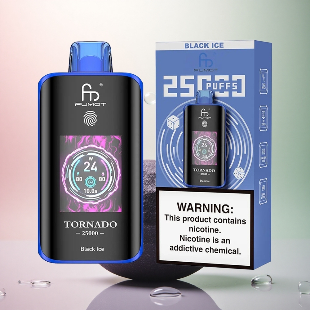 Fumot Tornado 25000 Puffs Svart Is 20ml Nicotin 5% 700mAh