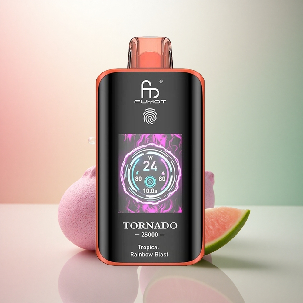 Fumot Tornado 25000 Puffs Tropisk Regnbågs Explosion med 700mAh och 0/2%/3%/5% Nikotin