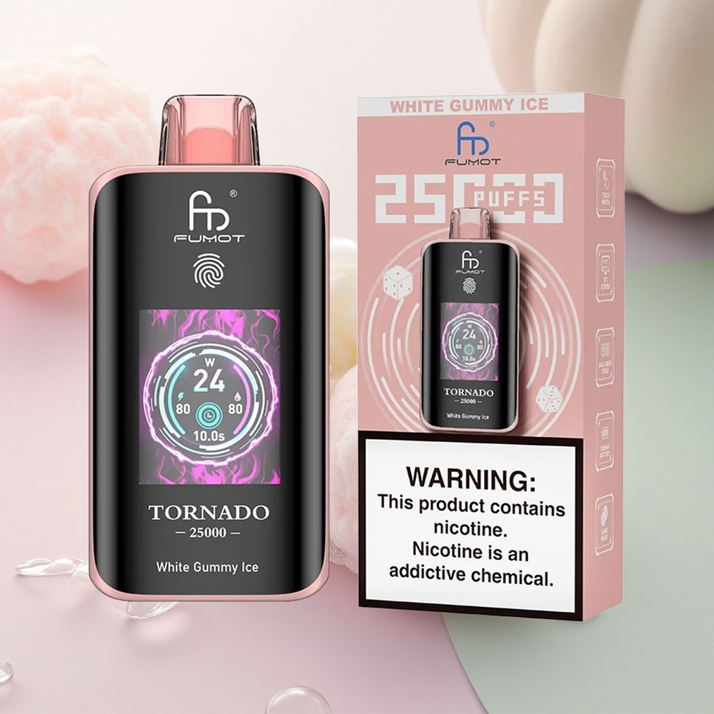 Fumot Tornado 25000 Puffs Vit Gummibjörn Is med 700mAh och 3% nikotin