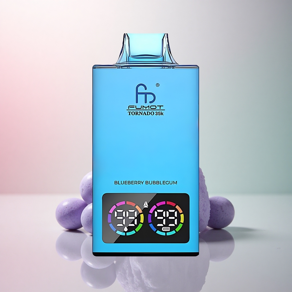 Fumot Tornado 35000 Puffs Blåbubbeltuggummi Dual Mesh 15ml 700mAh