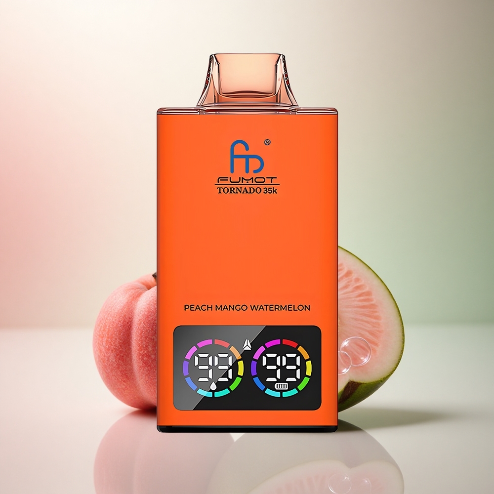 Fumot Tornado 35000 Puffs Persika Mango Vattenmelon Dual Mesh 15ml 700mAh