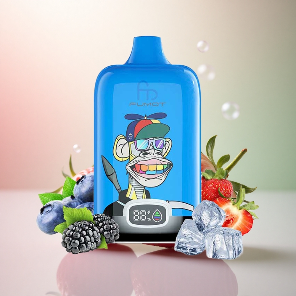 Fumot Tornado Digital Box 12000 Puffs Jordgubb Vin 550mAh Mesh Coil