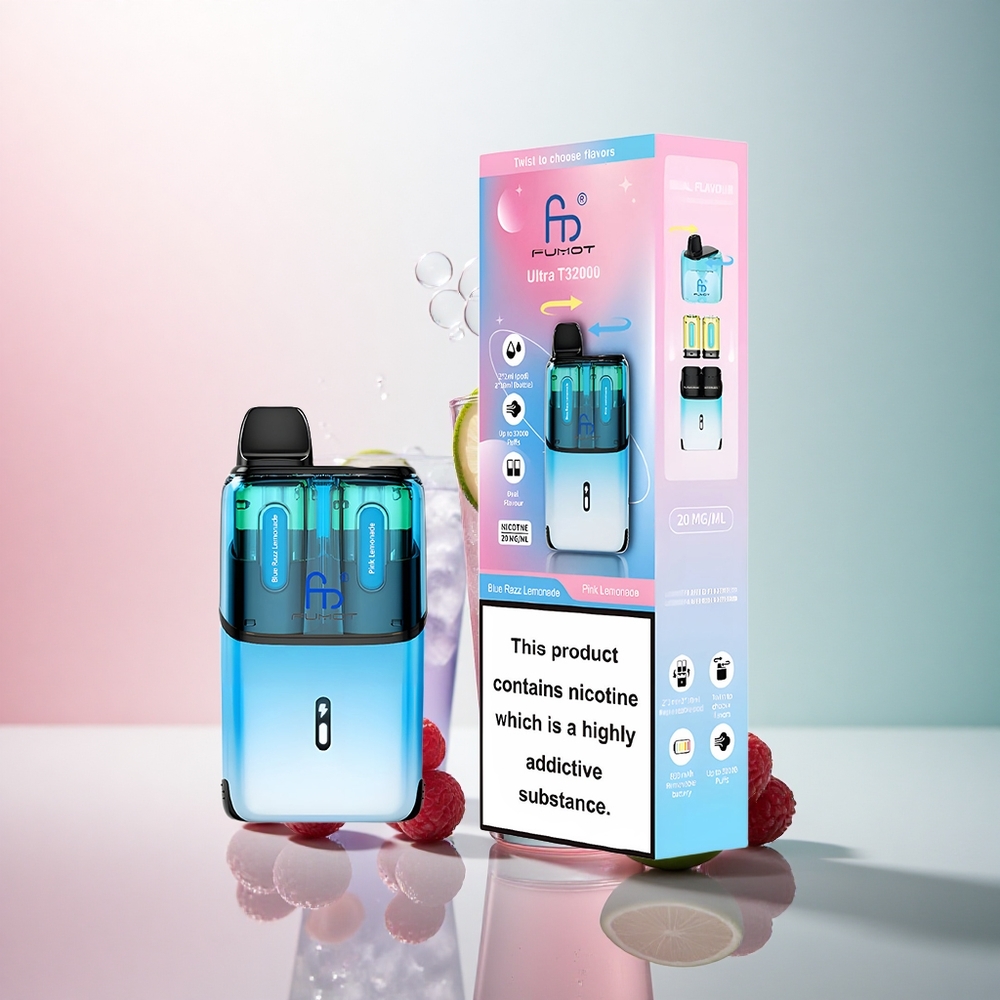 Fumot Ultra T32000 Puffs Blå Hallon Citronad - Rosa Citronad med 20mg Nikotin och 800mAh