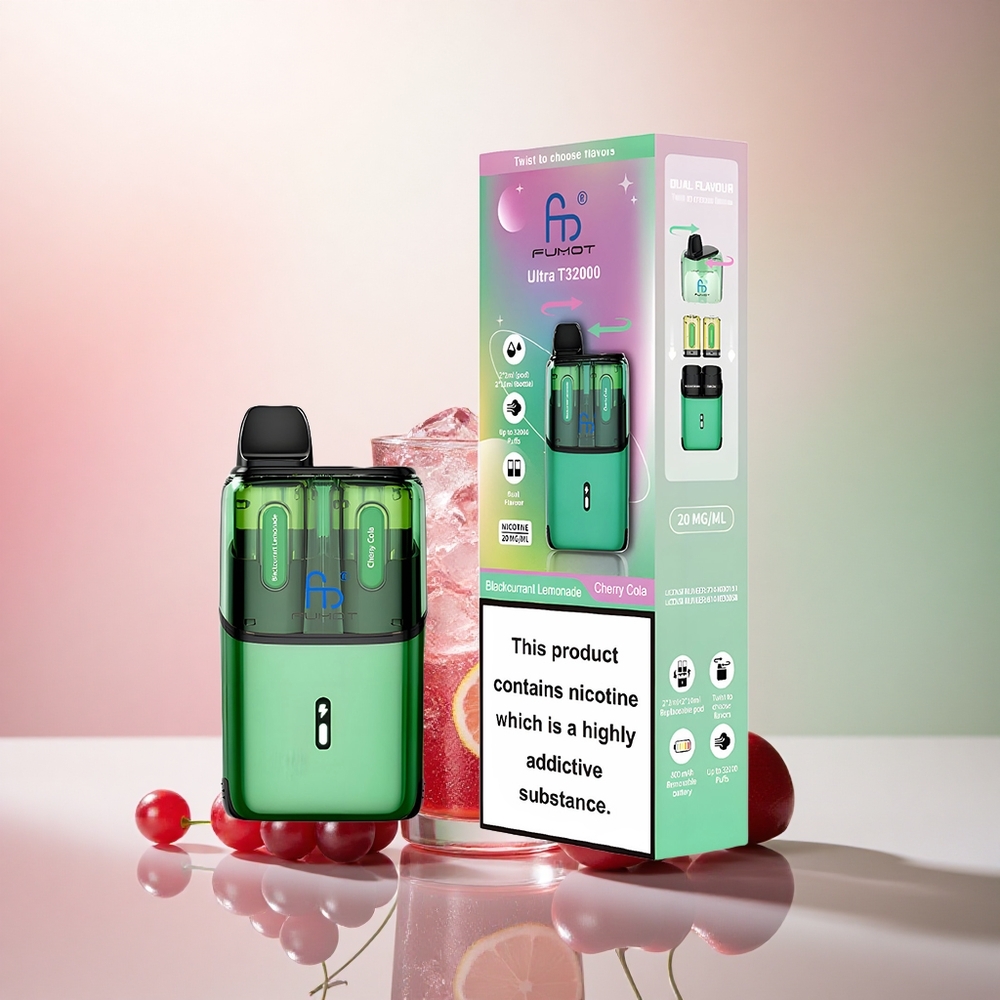 Fumot Ultra T32000 Puffs Svartvinbärs Lemonad - Körsbär Cola 800mAh 24ml 20mg Nikotin