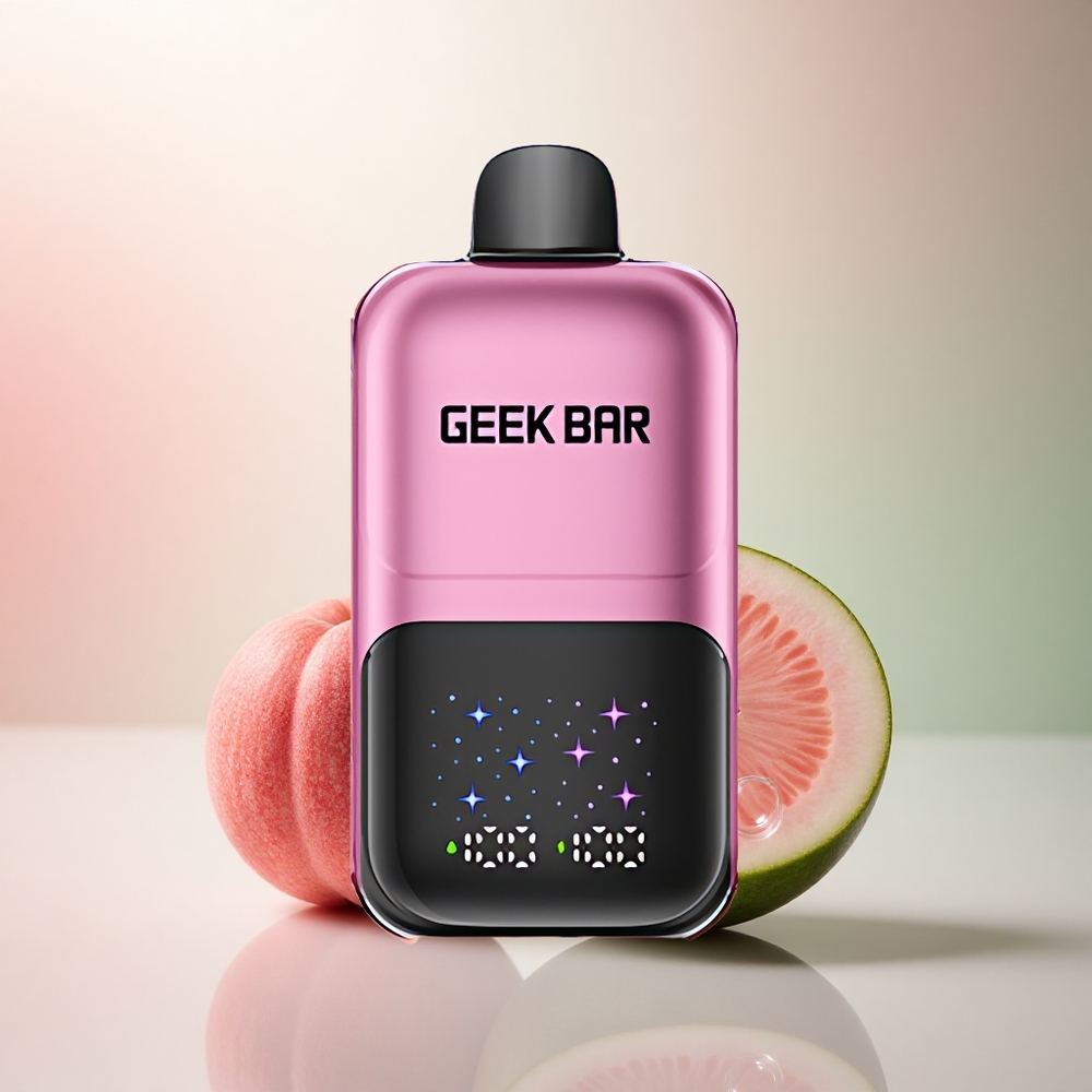 GEEK BAR 2GO 20ml 50000 Puffs Persika & Vattenmelon Interaktiv Stor Skärm 5% Nikotin 20mL
