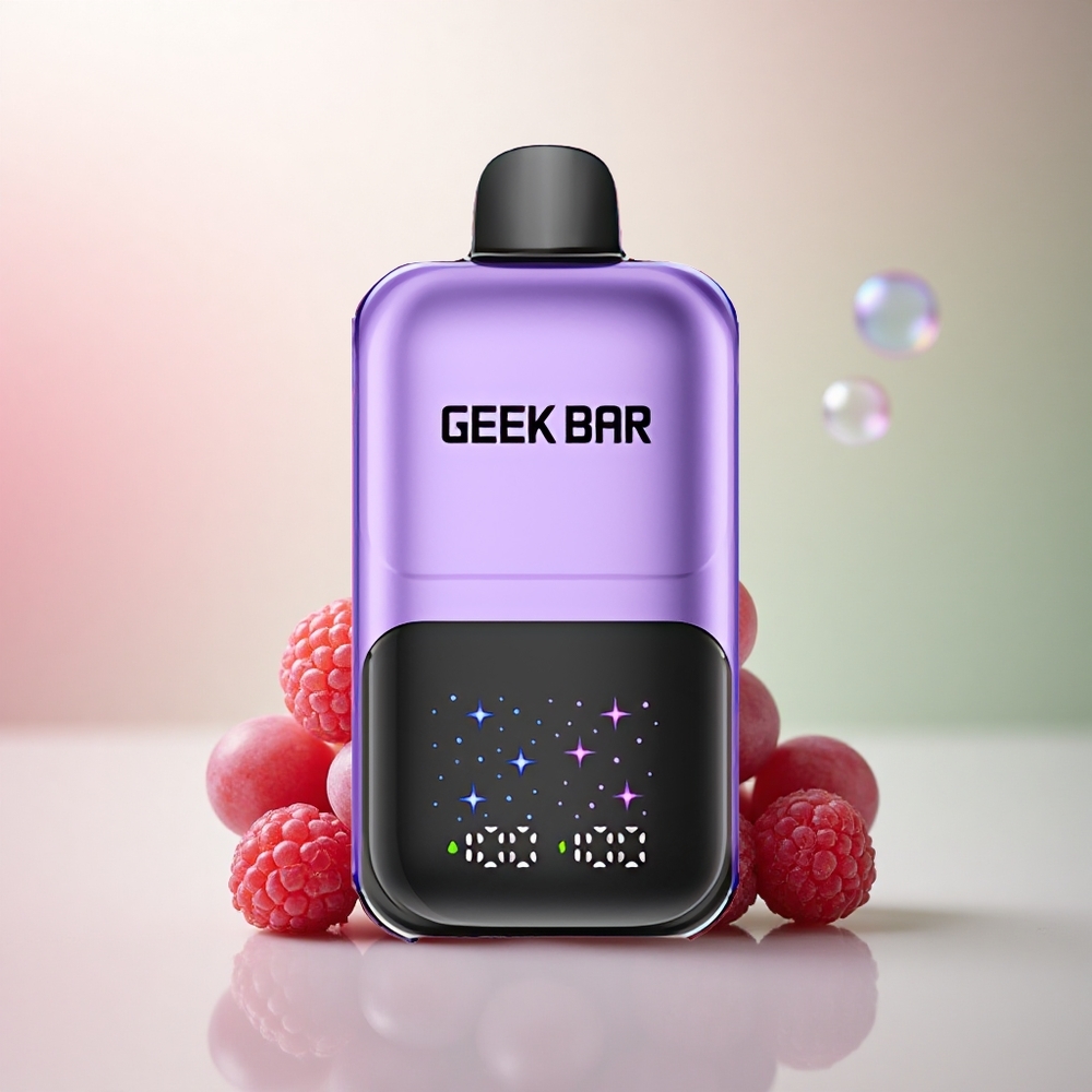 GEEK BAR 2GO 20ml 50000 Puffs Vindruvor & Hallon 20mL 5% Nikotin Laddningsbar Batteri Justerbar Smak