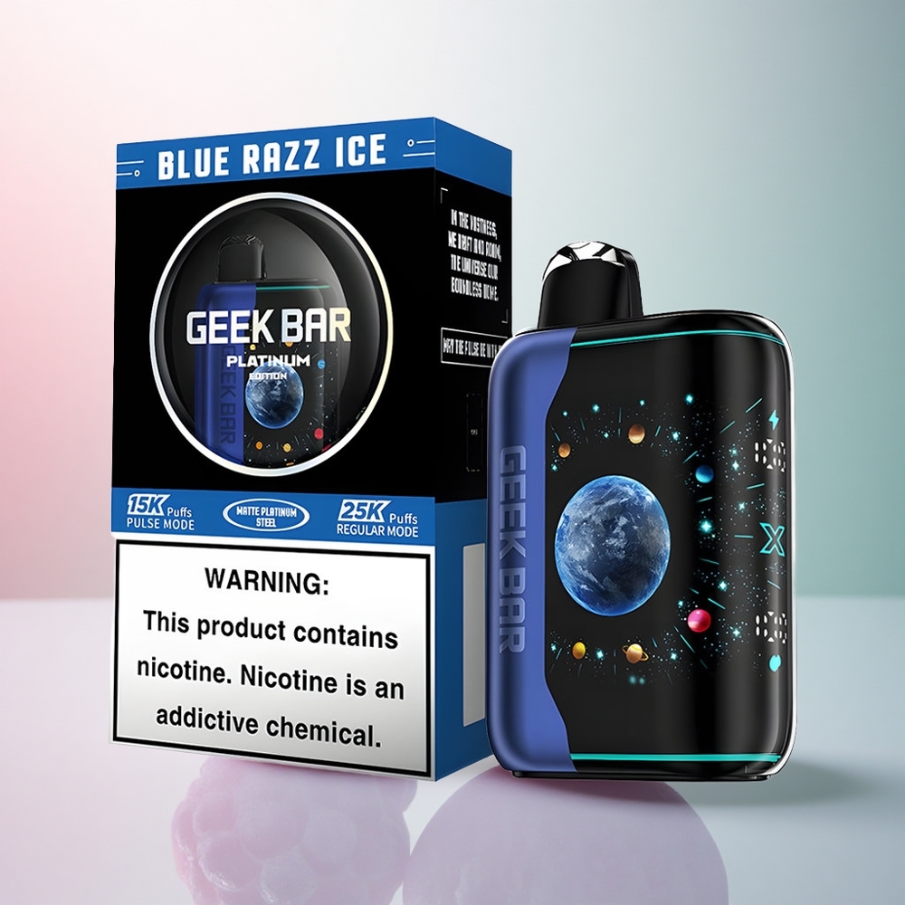 GEEK BAR Platinum Edition 25000 Puffs Blå Hallon Is med 20mL E-Liquid och 2% nikotin