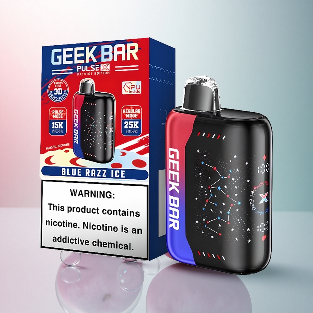 GEEK BAR Pulse X 25000 Puffs Patriotisk Edition med 18mL Fyllning och Dual Mesh Coil