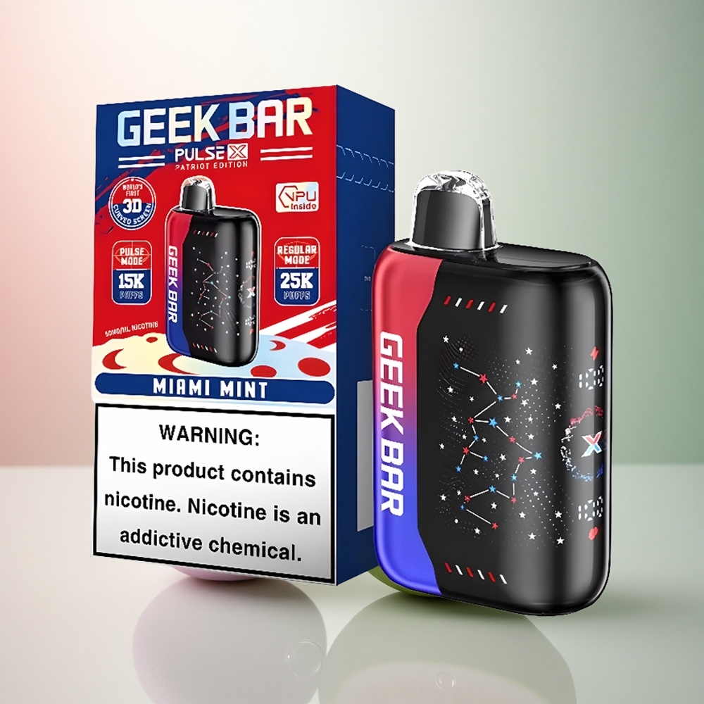 GEEK BAR Pulse X 25000 Puffs Patriotisk Edition med 18mL Fyllning och Dual Mesh Coil