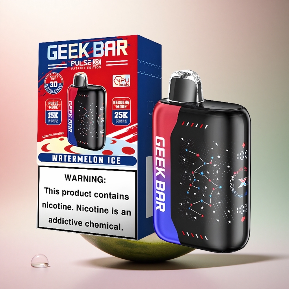GEEK BAR Pulse X 25000 Puffs Patriotisk Edition med 18mL Fyllning och Dual Mesh Coil