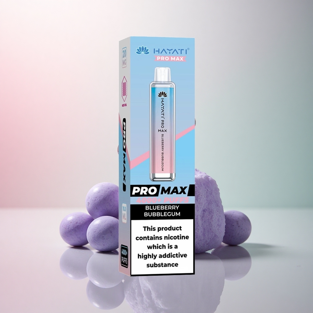 Hayati Pro Max 4000 Puffs Blåbärs Tuggummi 5% Nikotin 1400mAh