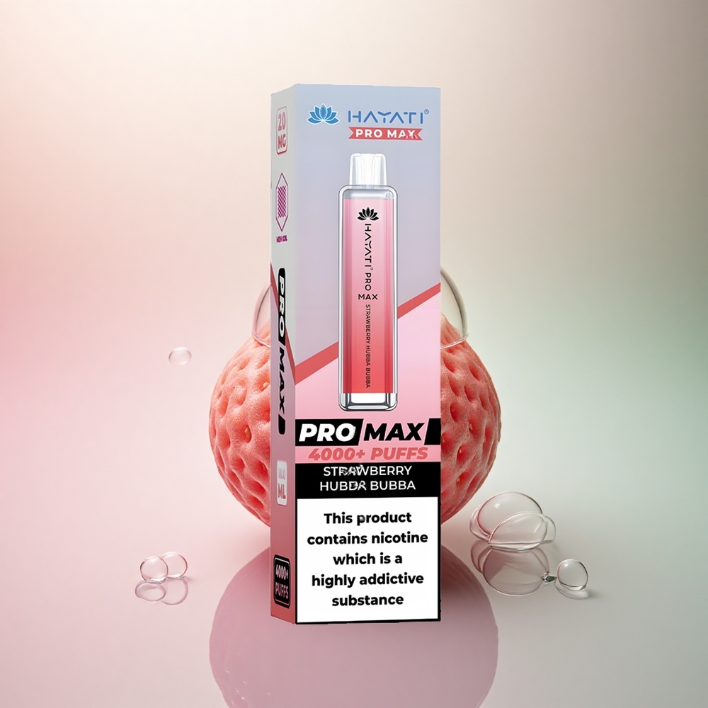 Hayati Pro Max 4000 Puffs Jordgubbs Hubba Bubba Dual Coil 1400mAh