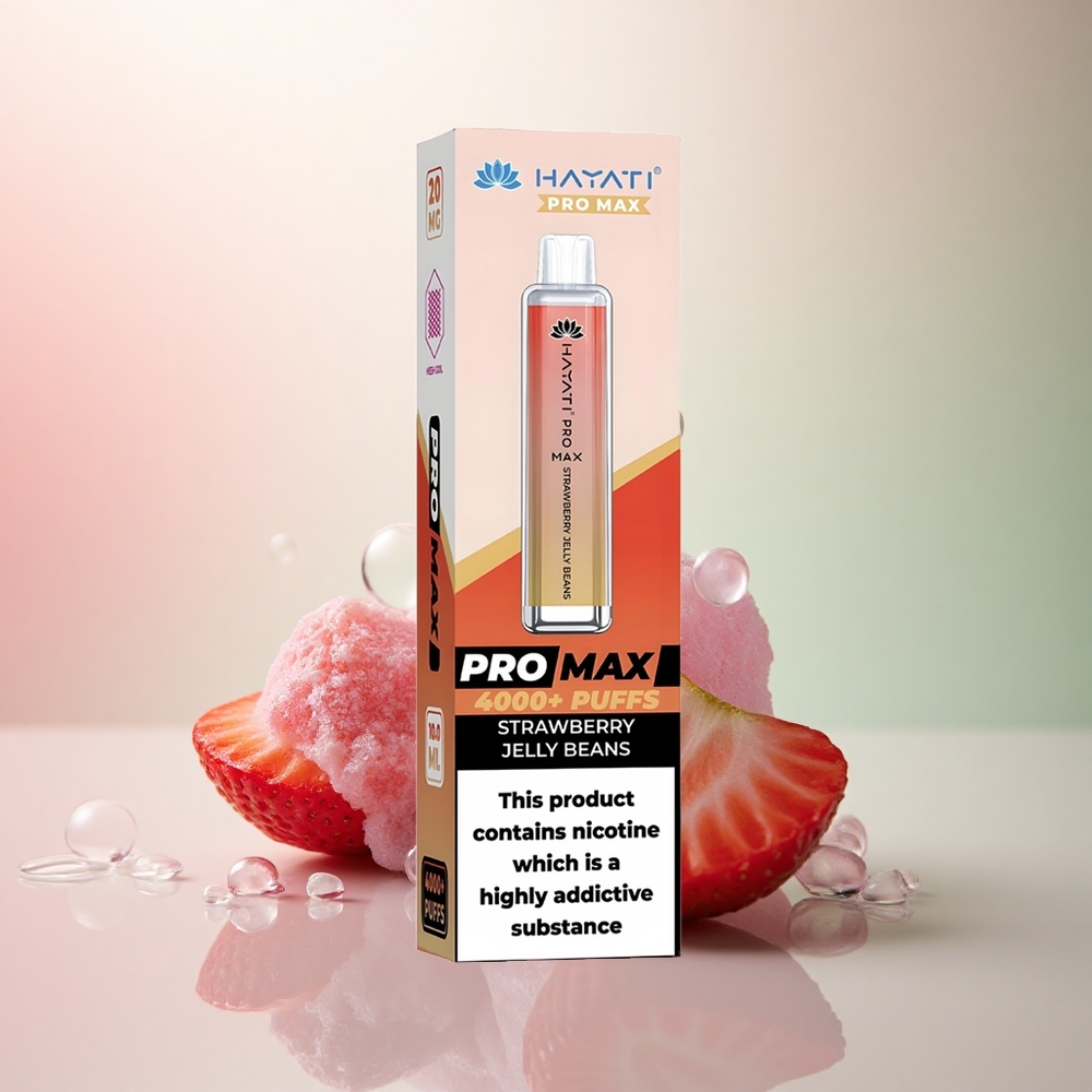 Hayati Pro Max 4000 Puffs Jordgubbsgelébönor 2ml 5% Nikotin 1400mAh