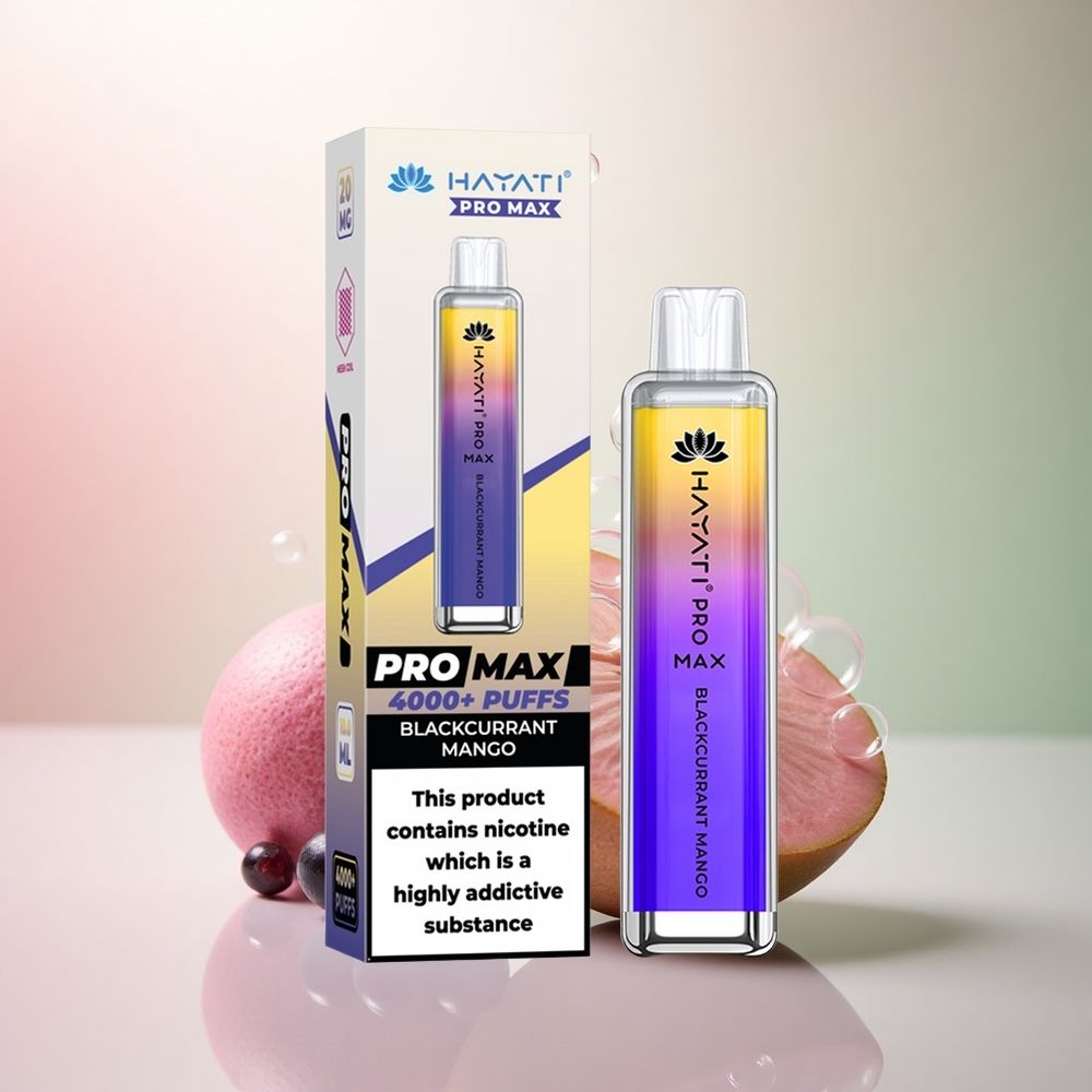Hayati Pro Max 4000 Puffs Svarta Vinbär Mango 5% Nikotin 1400mAh