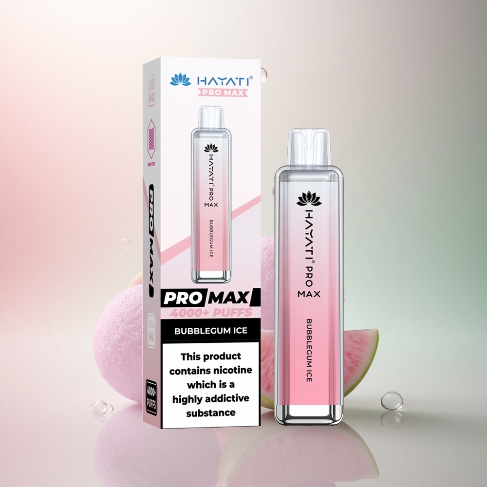 Hayati Pro Max 4000 Puffs Tuggummi Glass 1400mAh 2ml 2% Nikotin